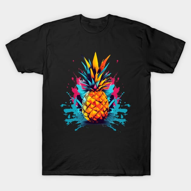 Juicy Pineapple Fruit Summer Splash T-Shirt by Nightarcade